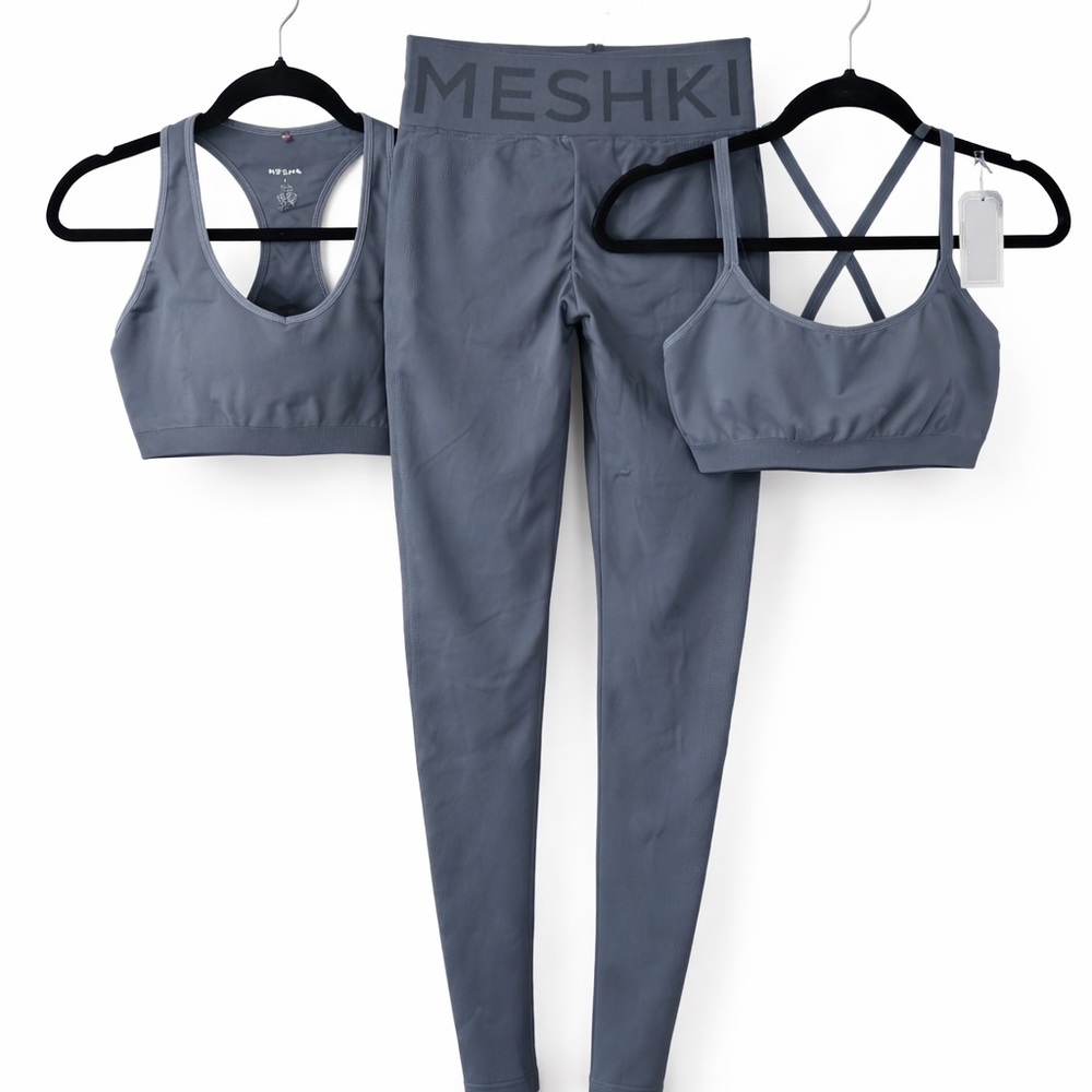 MESHKI Activewear Set XL Gray Leggings LEGGINGS ONLY